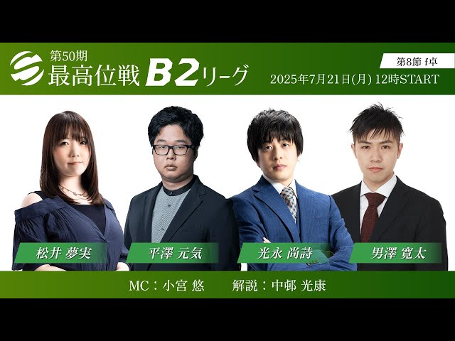 麻雀】第50期最高位戦B2リーグ 第8節 - YouTube