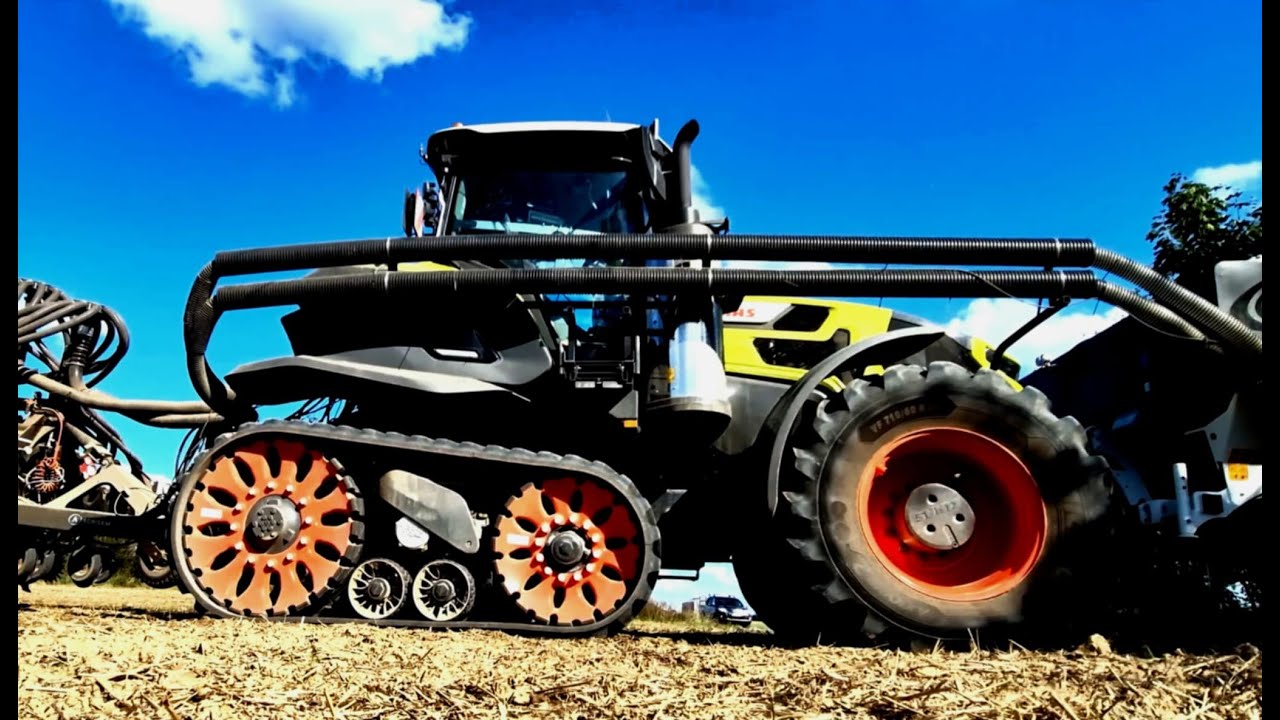 CLAAS Axion 9.450 + SLY Stripcat - Siew rzepaku 2025 - YouTube