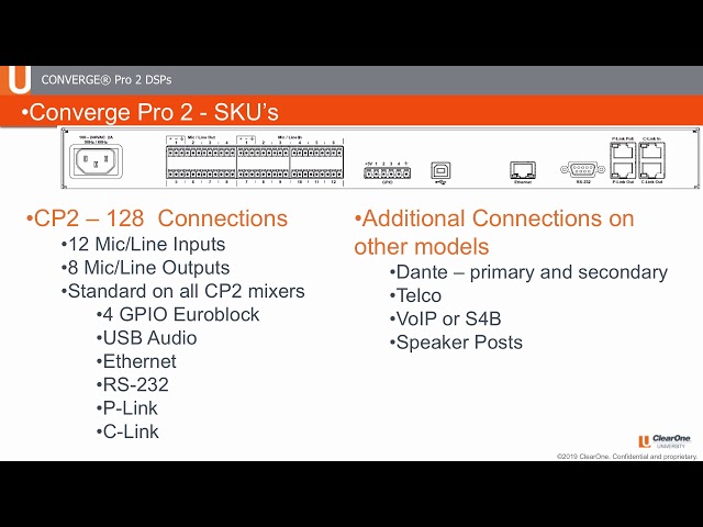 ClearOne CONVERGE® Pro 2 Audio DSP Mixers - YouTube