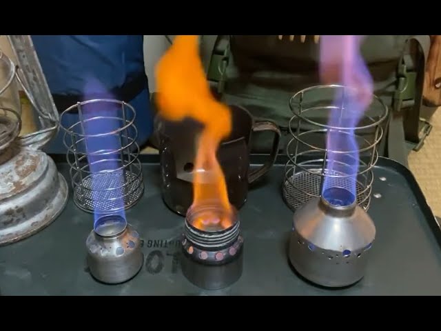 アルコールストーブ 自作アルスト青い炎とオレンジの炎好みはどっち