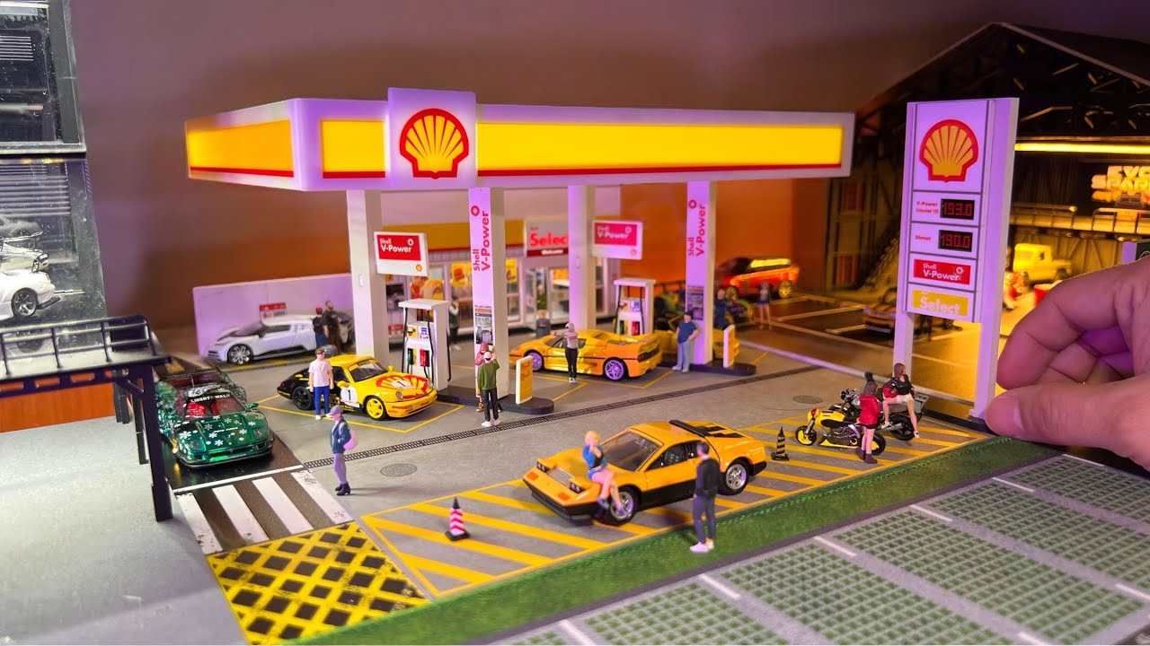 Shell Gas Station by Gfans 1/64 Diorama | Hotwheels Diorama - YouTube
