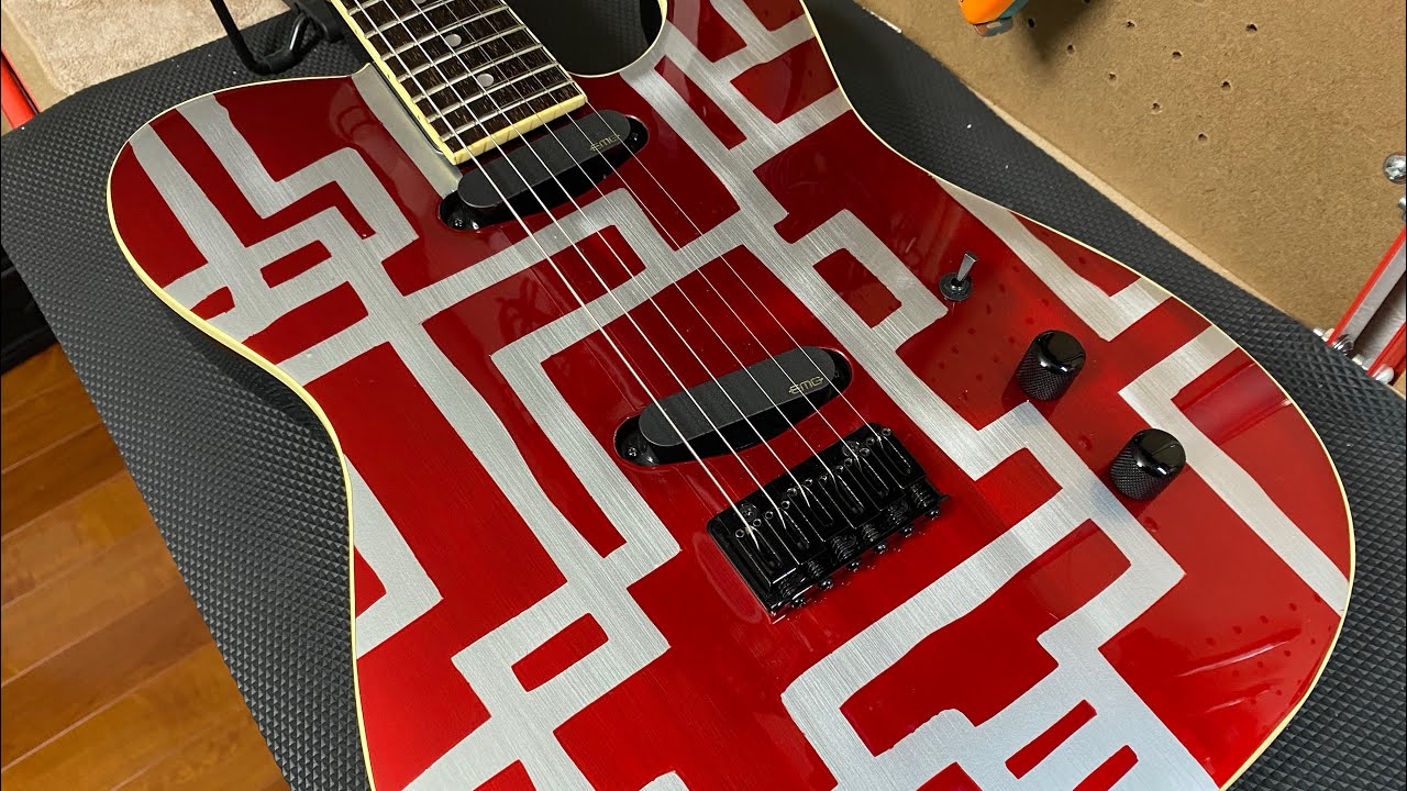 フェルナンデスTEJ-75を布袋モデル（ロック部長）っぽくG柄に塗って