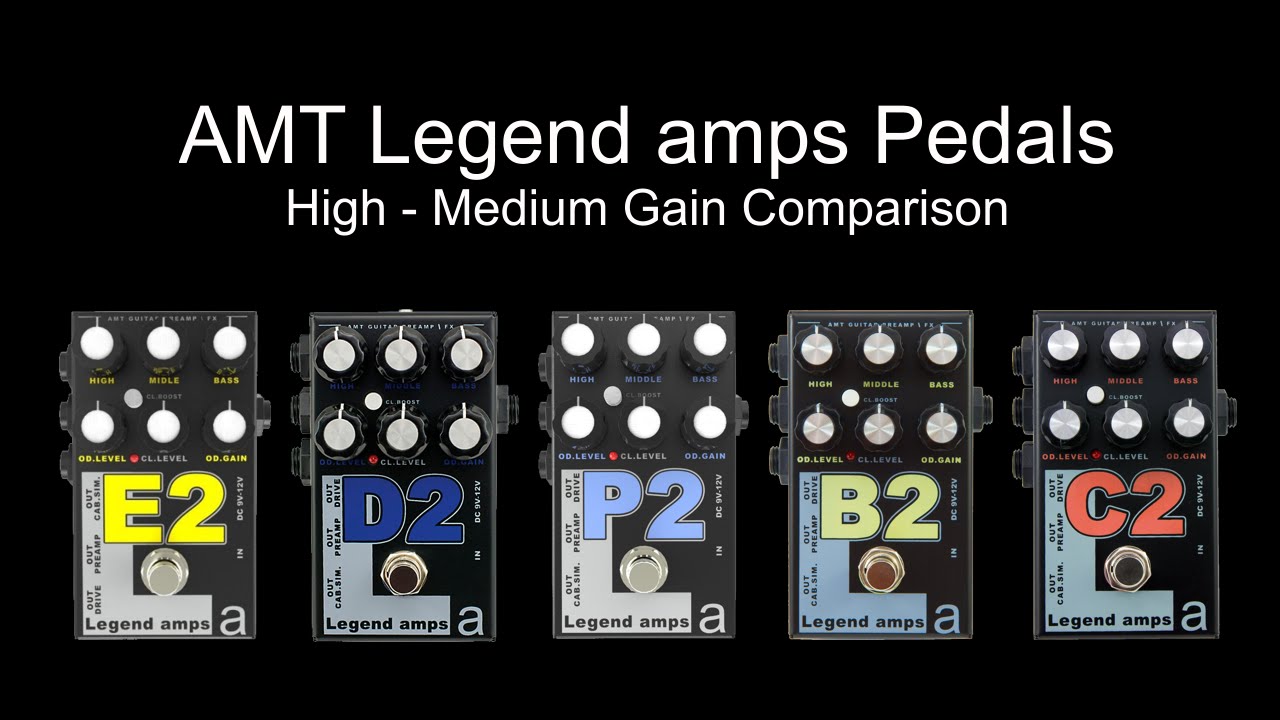 AMT Legend amps E2, D2, P2, B2 & C2 Comparison (High-Medium Gain