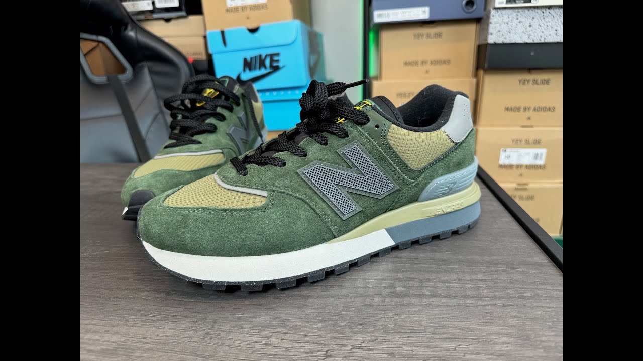 New Balance 574 Legacy Stone Island Dark Green On Feet Review