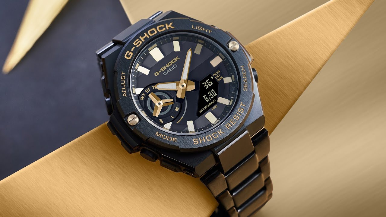 G-Shock GSTB500BD-1A9 G-STEEL Black and Gold Series Stainless