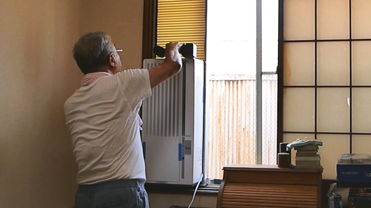 Haier窓用エアコンの取り付けJA-18U - YouTube