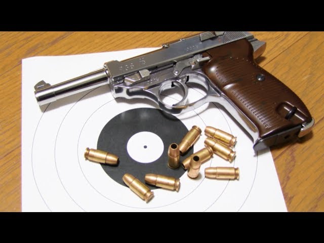 Gas gun) Fixed slide Walther P38 actual shooting! - YouTube