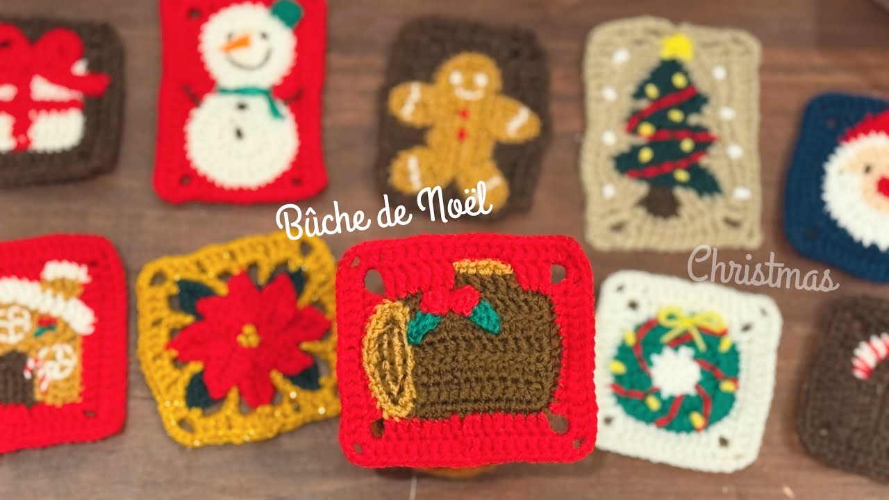 ブッシュドノエルのモチーフ編み♪クリスマスのモチーフ編み最後♪残り