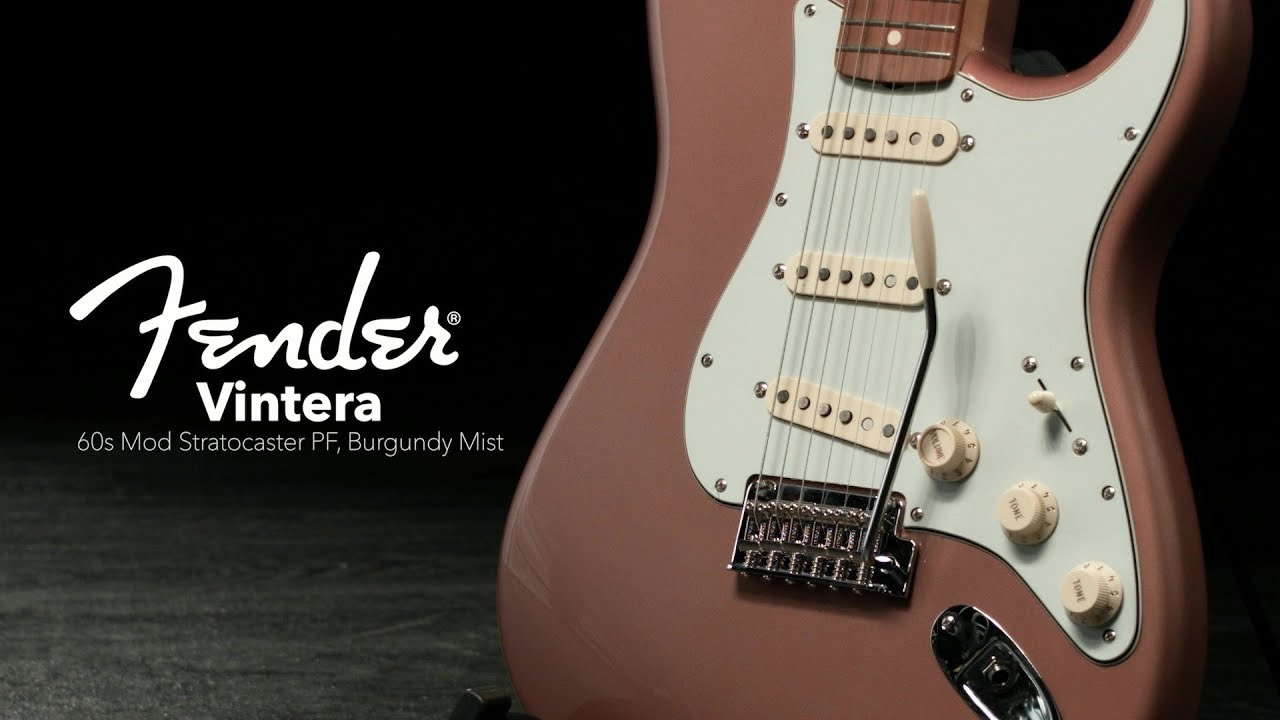 Fender Vintera 60s Mod Stratocaster PF, Burgundy Mist | Gear4music