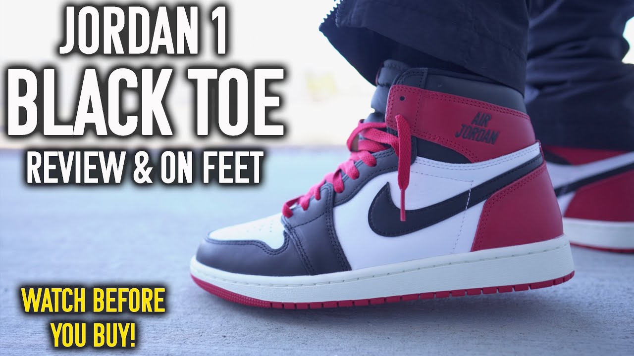 JORDAN 1 BLACK TOE “REIMAGINED” REVIEW & ON FEET! *WATCH BEFORE