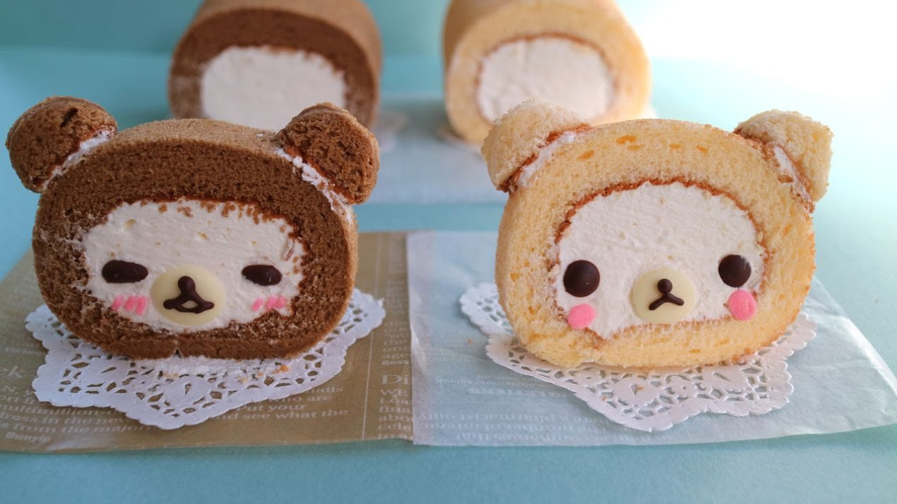 Rilakkuma sweets リラックマロールケーキ&プリン コラボ企画♪ - YouTube