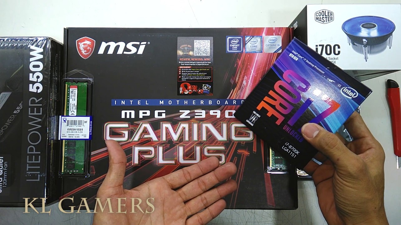 intel Core i7 8700K msi mpg Z390 GAMING PLUS Cooler Master i70C