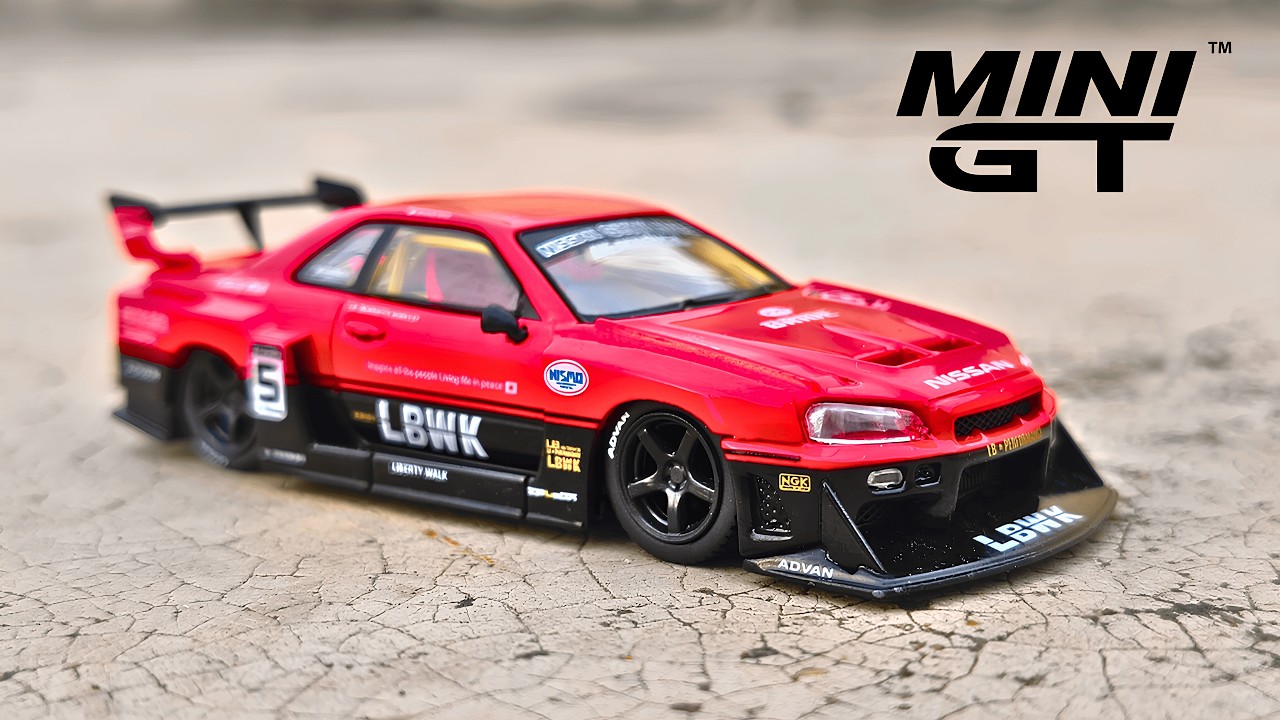 ✨ Legendary Mini GT Nissan LB-ER34 Super Silhouette SKYLINE Red