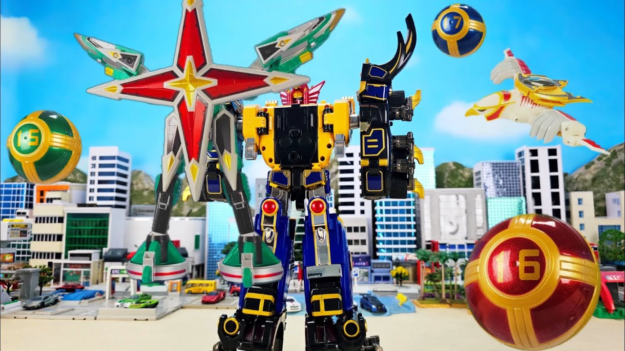 Sanjin Gattai DX Tenrai Senpuujin Stop Motion 飛翔変形 DX天空神