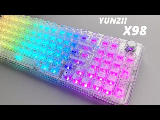 Beautiful transparent keyboard [X98 YUNZII] - YouTube