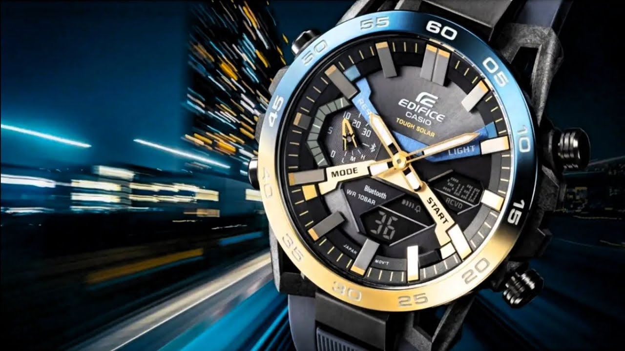 Edifice Casio Tough Solar Digital Black Dial Men's Watch - YouTube