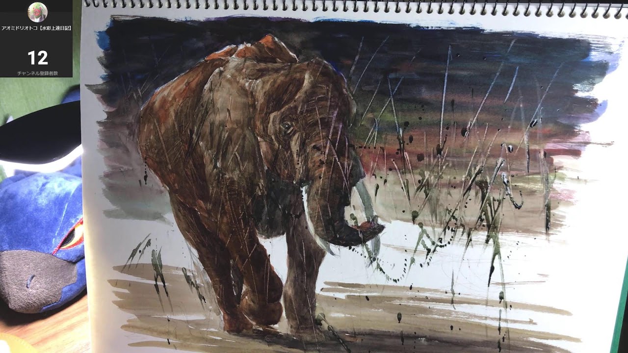 水彩画練習】23時まで。左折時幅寄せるの要るか？教習車が不憫で