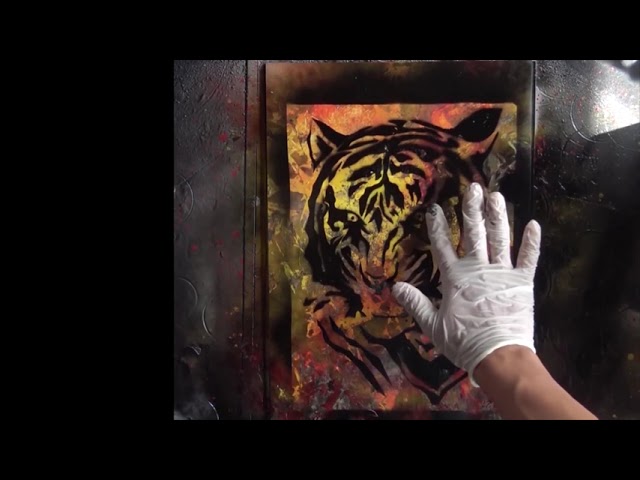 Spray Paint art of Tiger/スプレーアートで虎を書いてみる。簡単な