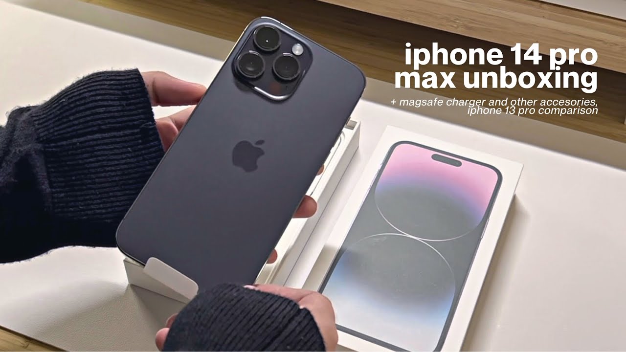 iphone 14 pro max unboxing [deep purple, 256GB] ☁️ +magsafe