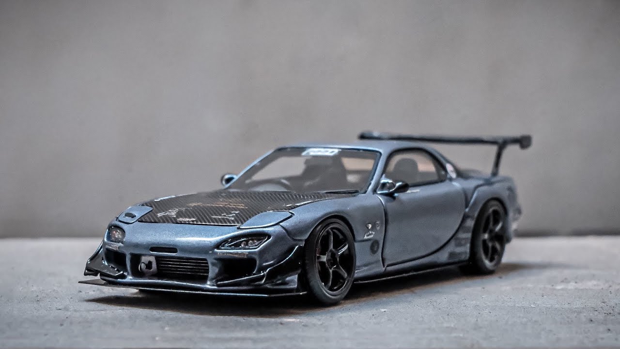 Ignition Model FEED RX-7 (FD3S) 魔王 Gun Metallic 2724 - YouTube