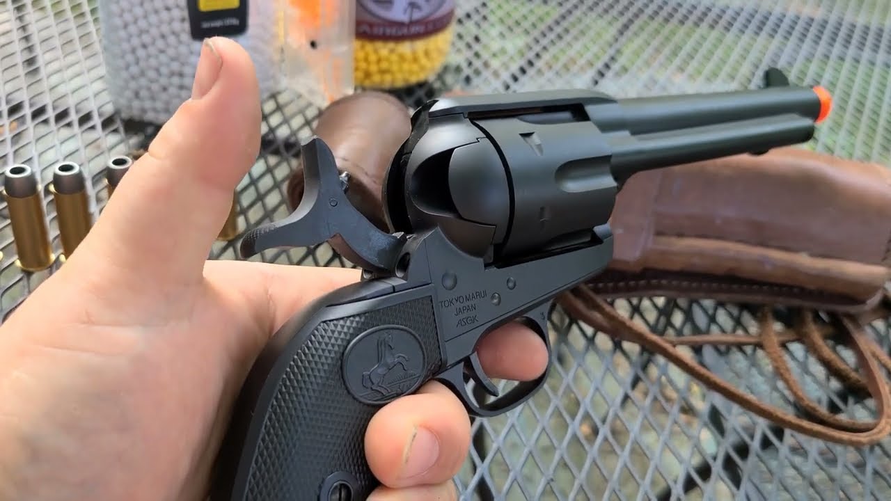 TOKYO MARUI SAA.45 ARTILLERY 5.5 INCH SPRING REVOLVER - YouTube