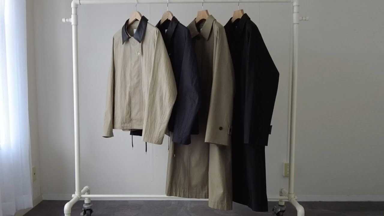 STUDIO NICHOLSON】SHORT ZIP THROUGH JACKET WASHED BLACK - THIRTY