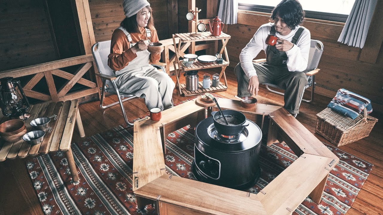 キャプテンスタッグ×コロナ 石油こんろ KT-16CS（マットブラック