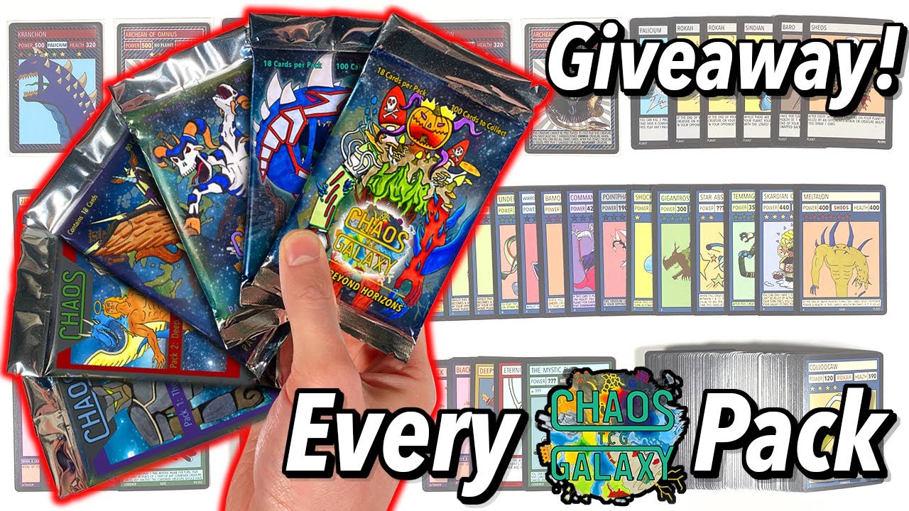 Opening & Giving Away Every Booster Pack! (Chaos Galaxy TCG) - YouTube