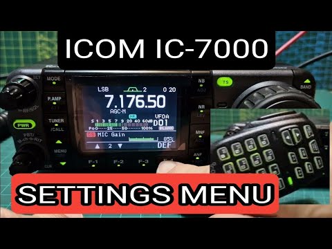 ICOM IC-7000 - SETTINGS MENU - YouTube