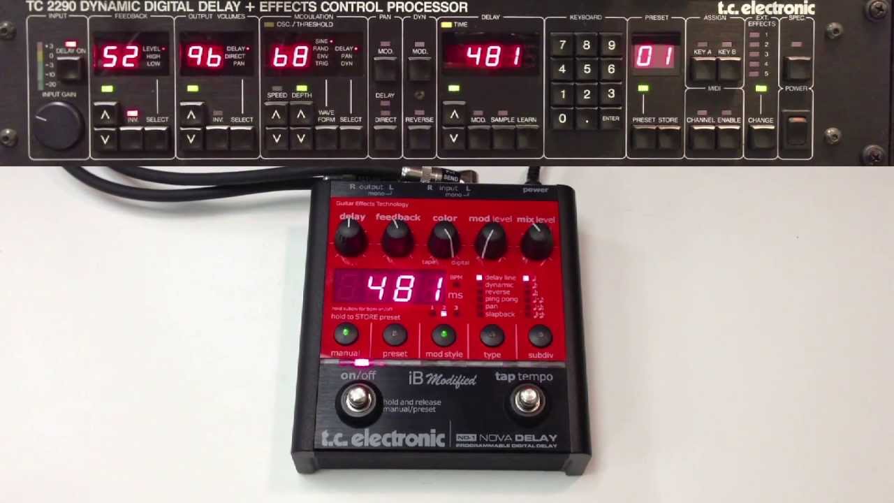 TC Electronic 2290 vs iB Modified Nova Delay ND-1 - YouTube