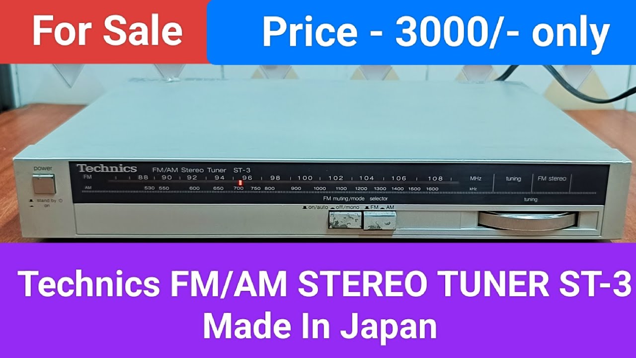 Technics FM/AM STEREO TUNER ST-3 Made In Japan Contact No