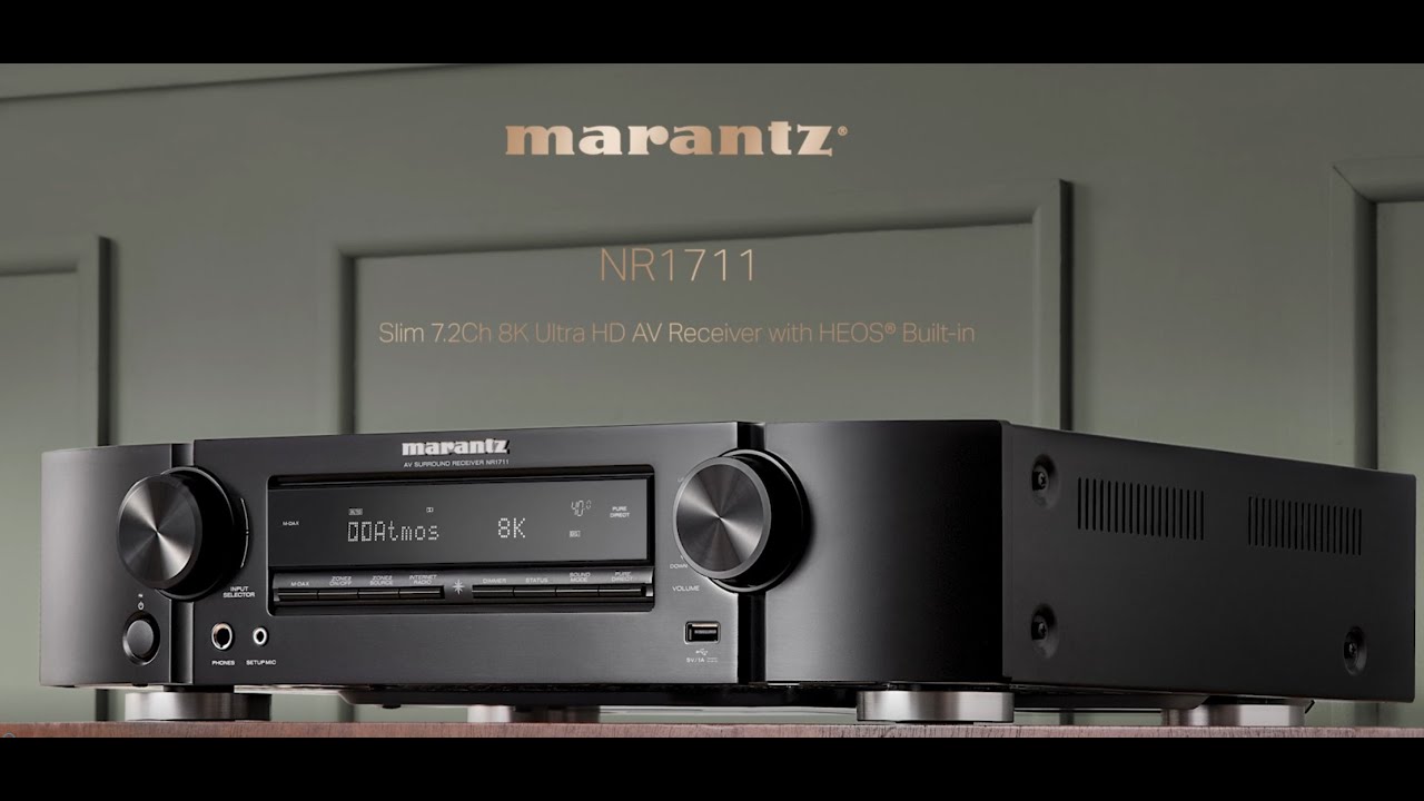 Marantz — NR1711 Slim 7.2Ch 8K Ultra HD AV Receiver - YouTube