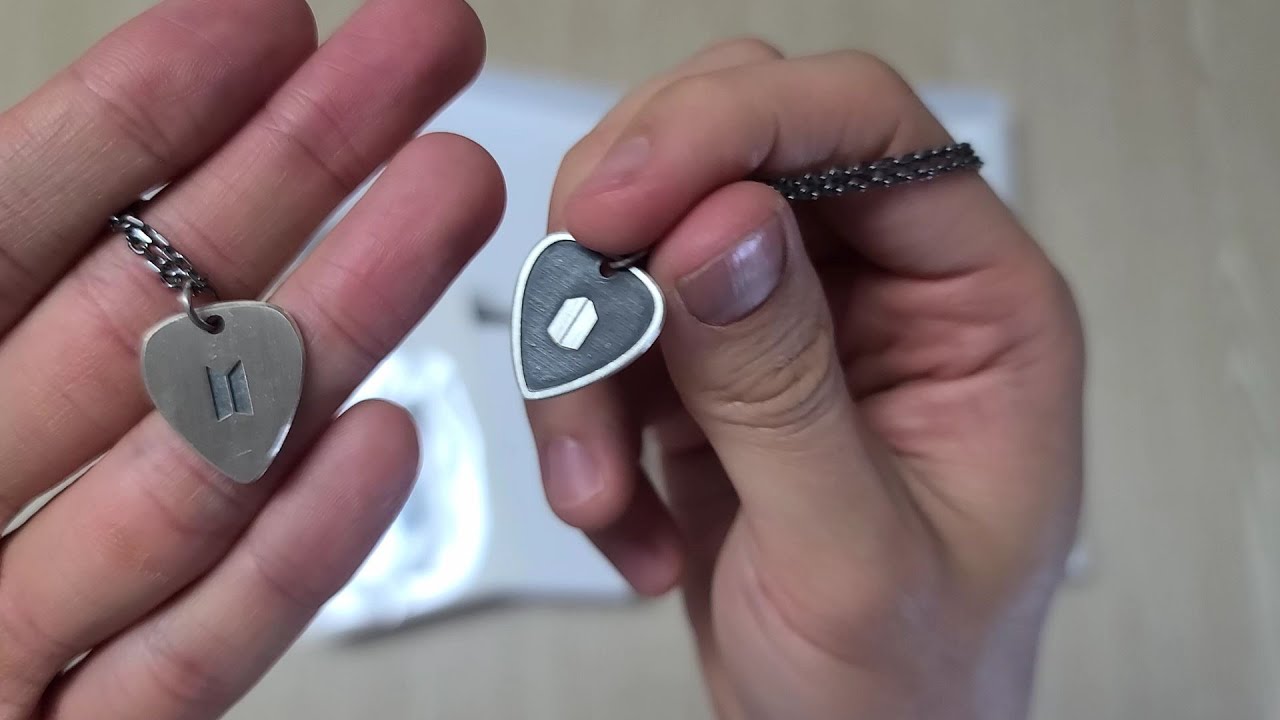 UNBOXING Suga Guitar Pick Necklace + Giveaway - YouTube