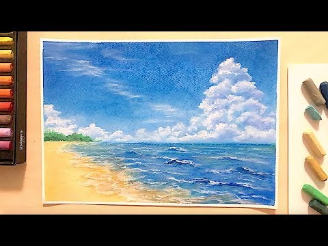 How to draw Clouds on the Beach with soft pastels - YouTube