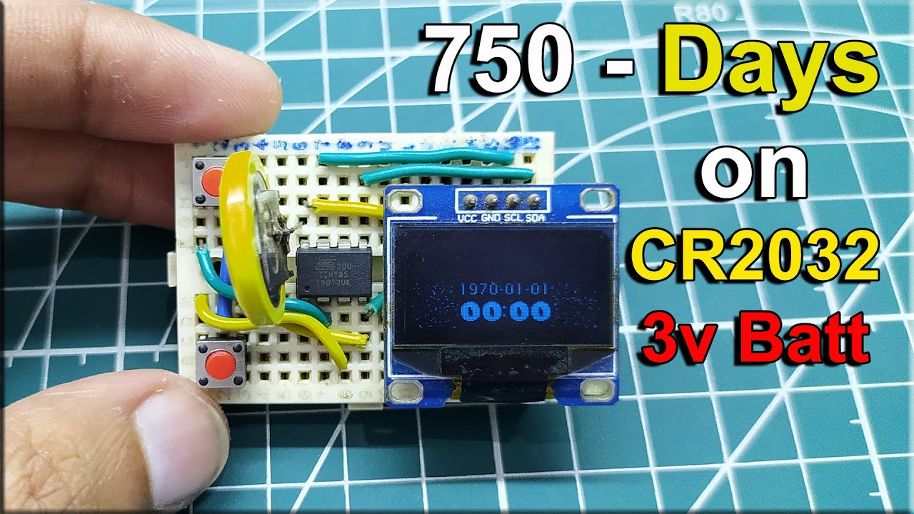 Attiny85 Oled Display Digital Clock NO- RTC Needed, 750 Days
