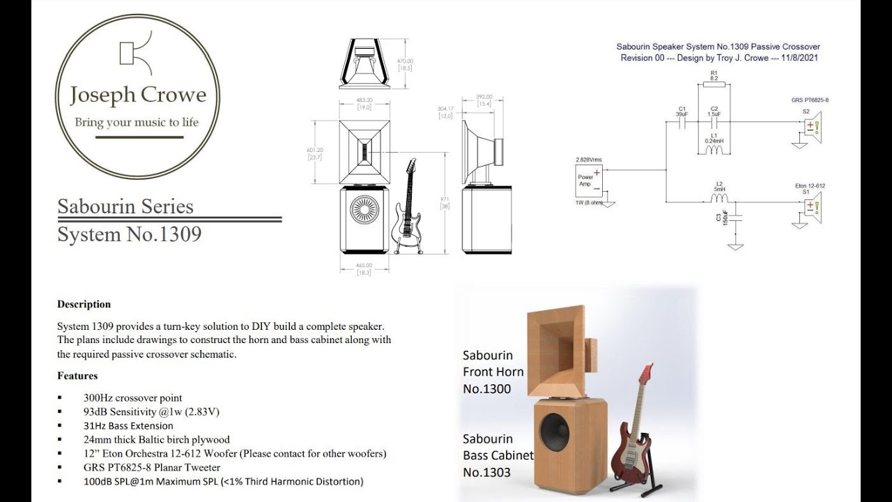 Sabourin No.1309 Speaker System DIY Plans - YouTube