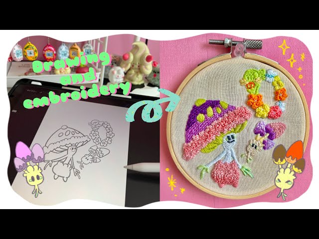 ネマシュとマシェードのイラスト刺繍メイキング｜いろんなステッチで