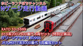 Nゲージ走行動画 KATO 10-1689 813系200+300番代 ＆グリーンマックス