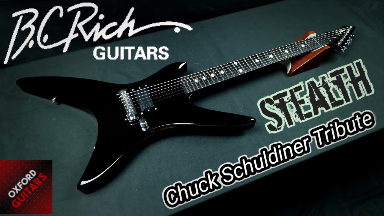 B.C. Rich Chuck Schuldiner Tribute Stealth 4K guitar close up