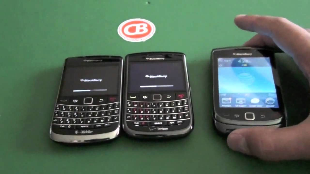 BlackBerry boot comparison - Bold 9700, Bold 9650 and Torch 9800