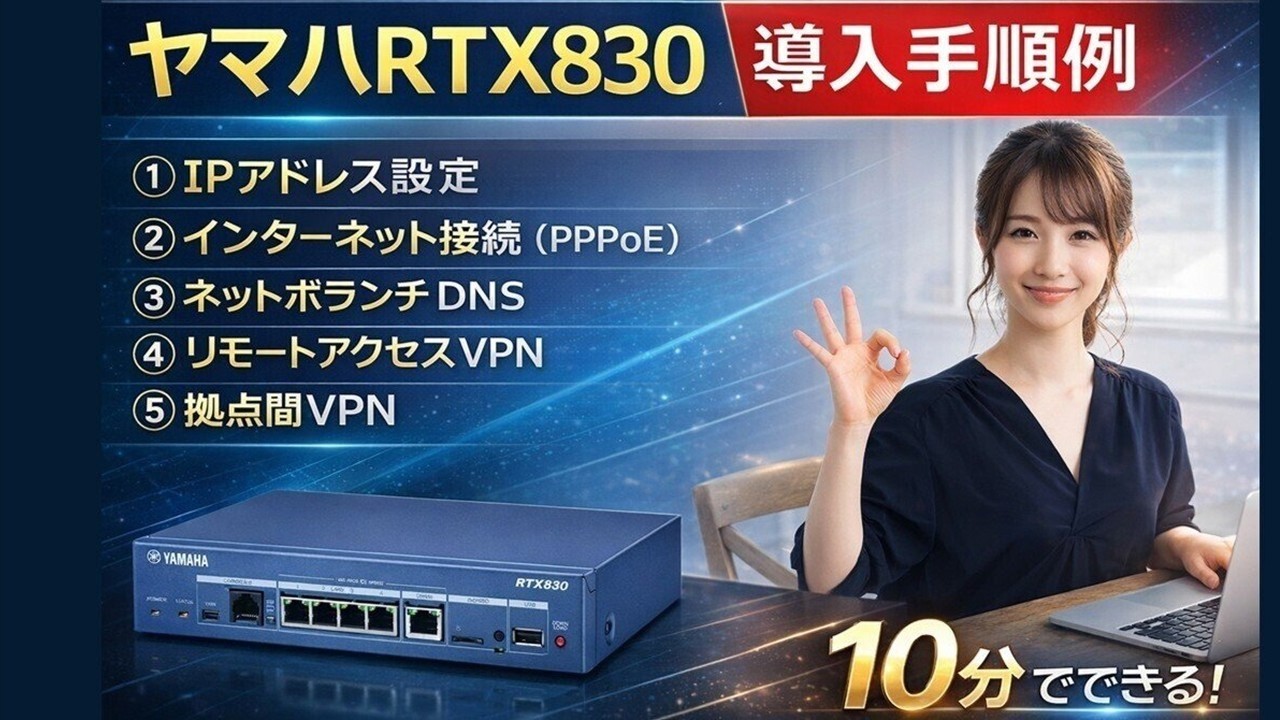 Yamaha Router RTX830 Installation Procedure Example - YouTube