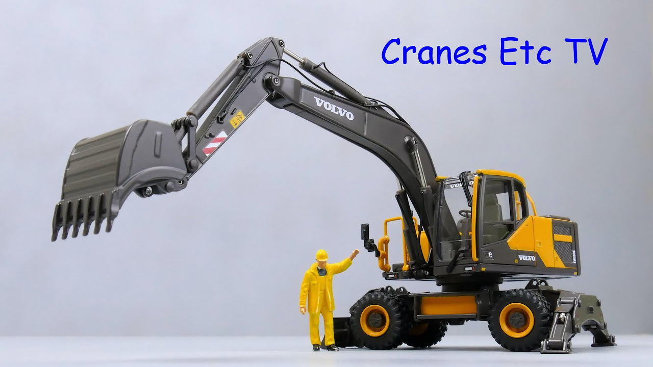 Motorart 1:50 Volvo EW180C Wheeled Excavator Model Review - YouTube