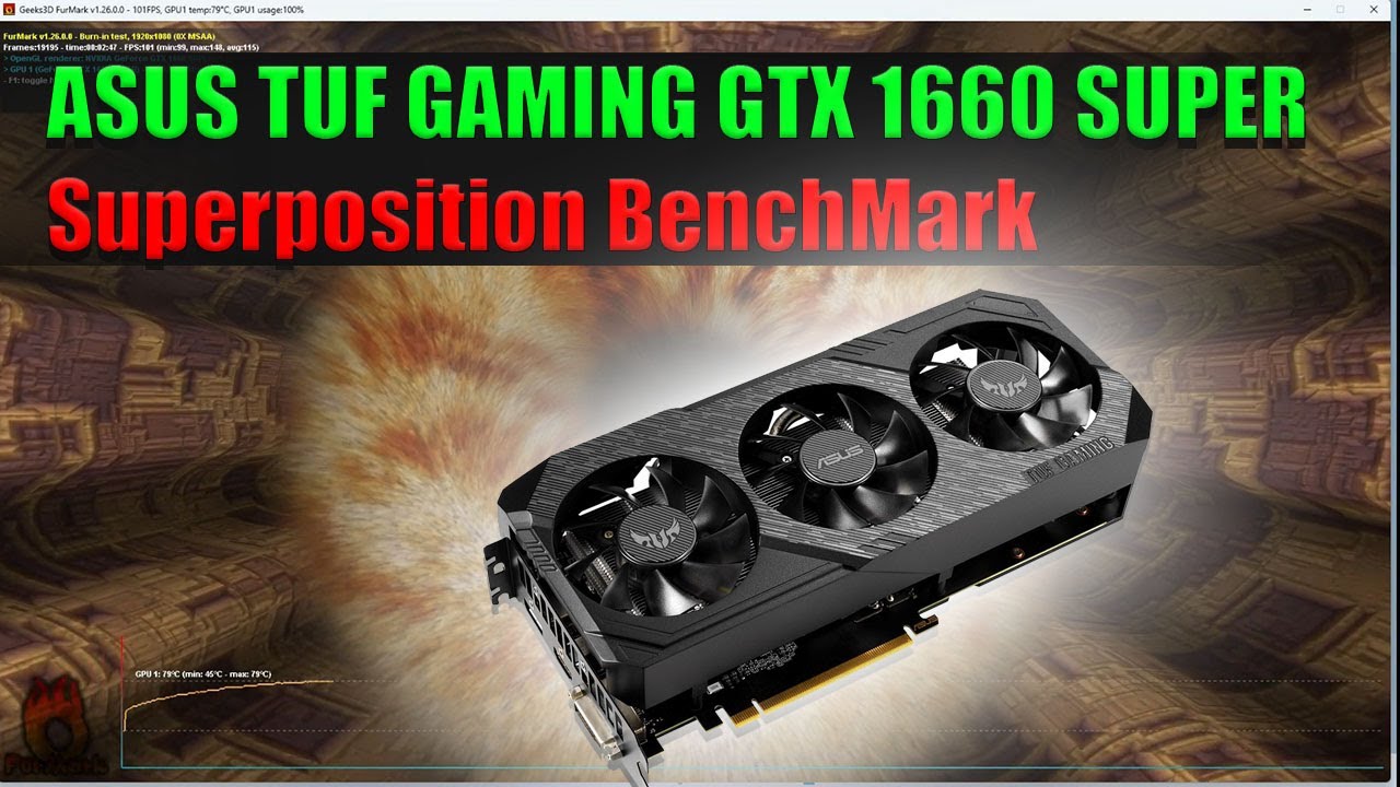 ASUS TUF GAMING GTX 1660 SUPER FurMark Test - YouTube