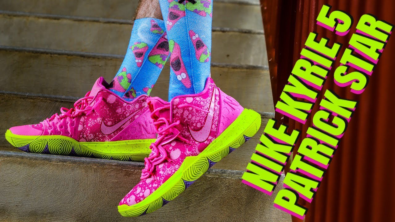 NIKE KYRIE 5 PATRICK STAR REVIEW & CLEAN ON FEET!! - YouTube