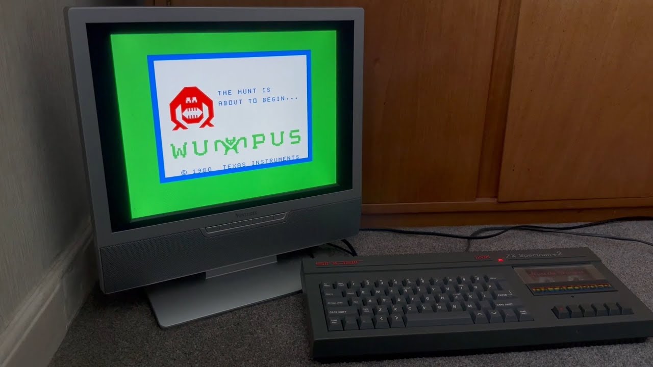 Hunt the Wumpus on the Sinclair ZX Spectrum +2 - TI99/4 version