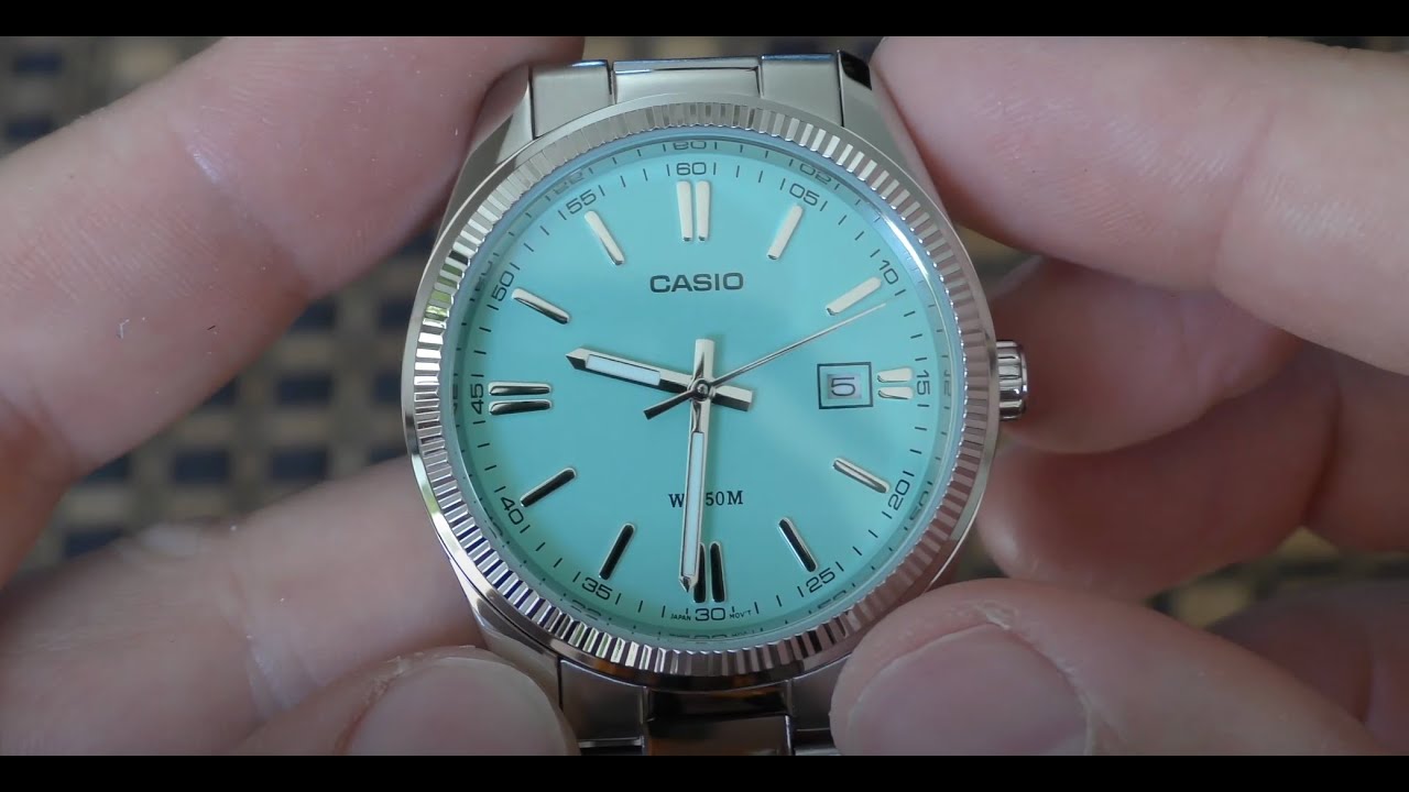 Casio 'Tiffany Blue' watch - Unboxing - MTP-1302PD-2A2VEF - YouTube