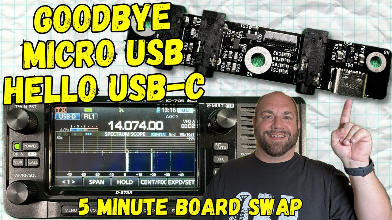 5 Minute Icom 705 Upgrade To USB-C With This Simple Board Swap