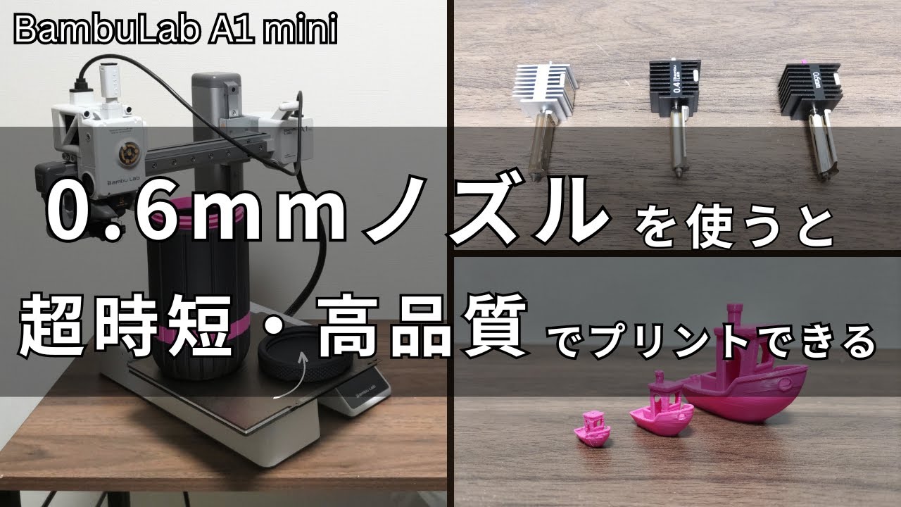 0.6mm nozzle] Printing with Bambulab A1 mini is ultra-short, easy