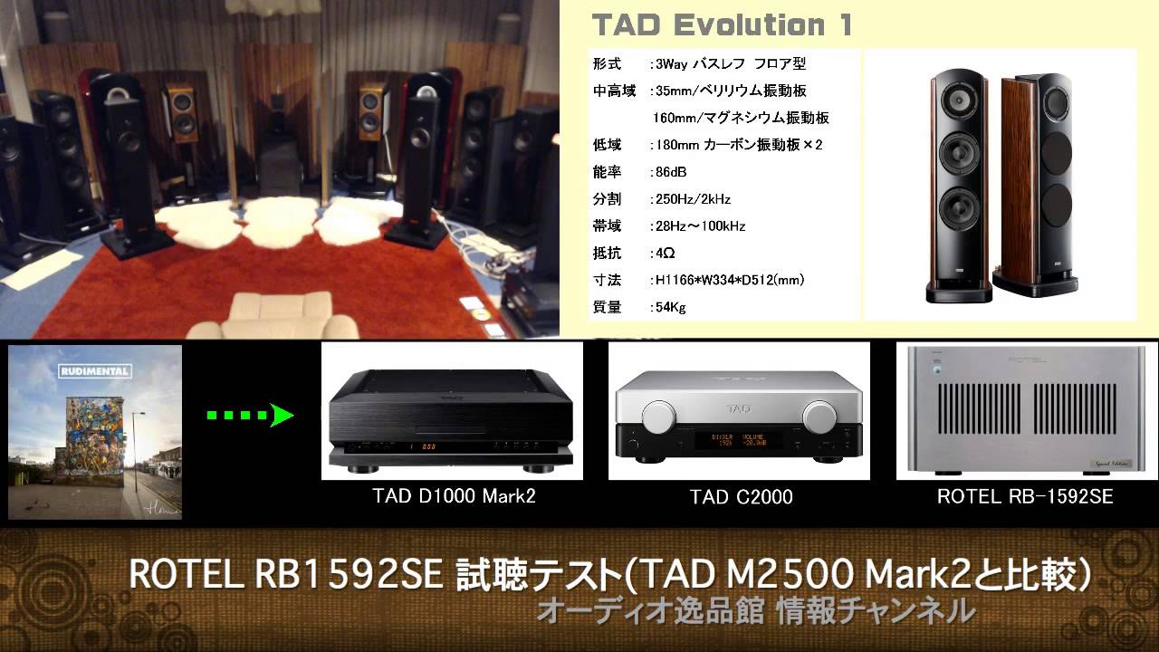 ROTEL(ローテル） RB1592 SE パワーアンプ 音質試聴テスト このページ