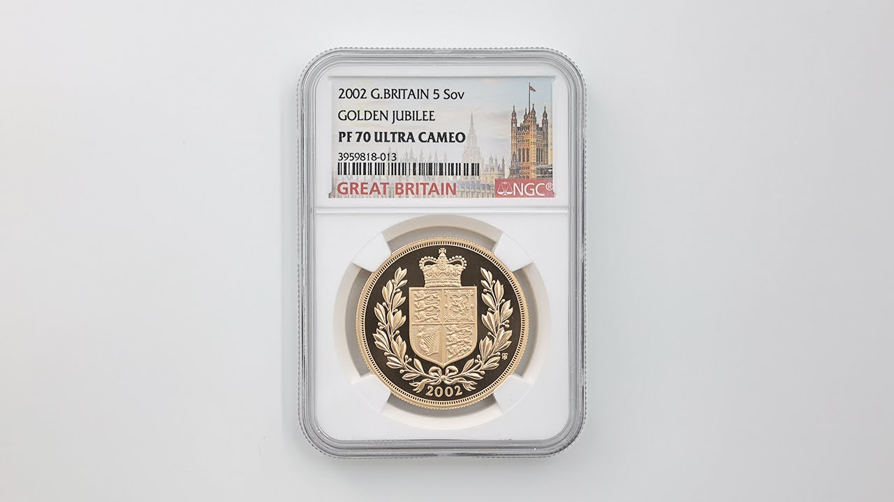 2002 英国 エリザベス2世 即位50周年記念 ソブリン 5ポンド 金貨